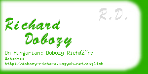 richard dobozy business card
